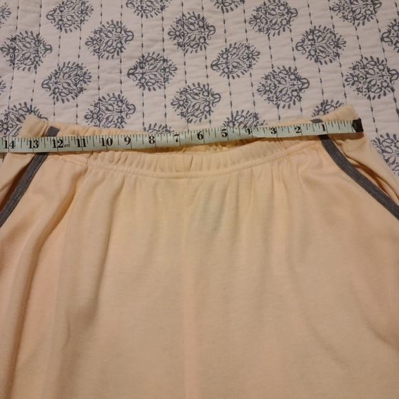Bocoo pants and shorts. Poly & cotton, size large. Pale yellow with grey piping. - Picture 5 of 16